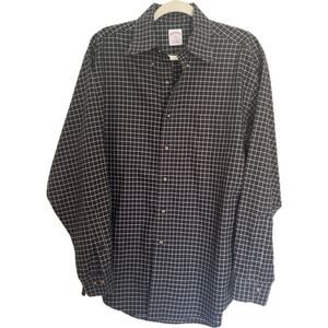 Brooks Brothers Black Plaid Checkered Button Down Size M